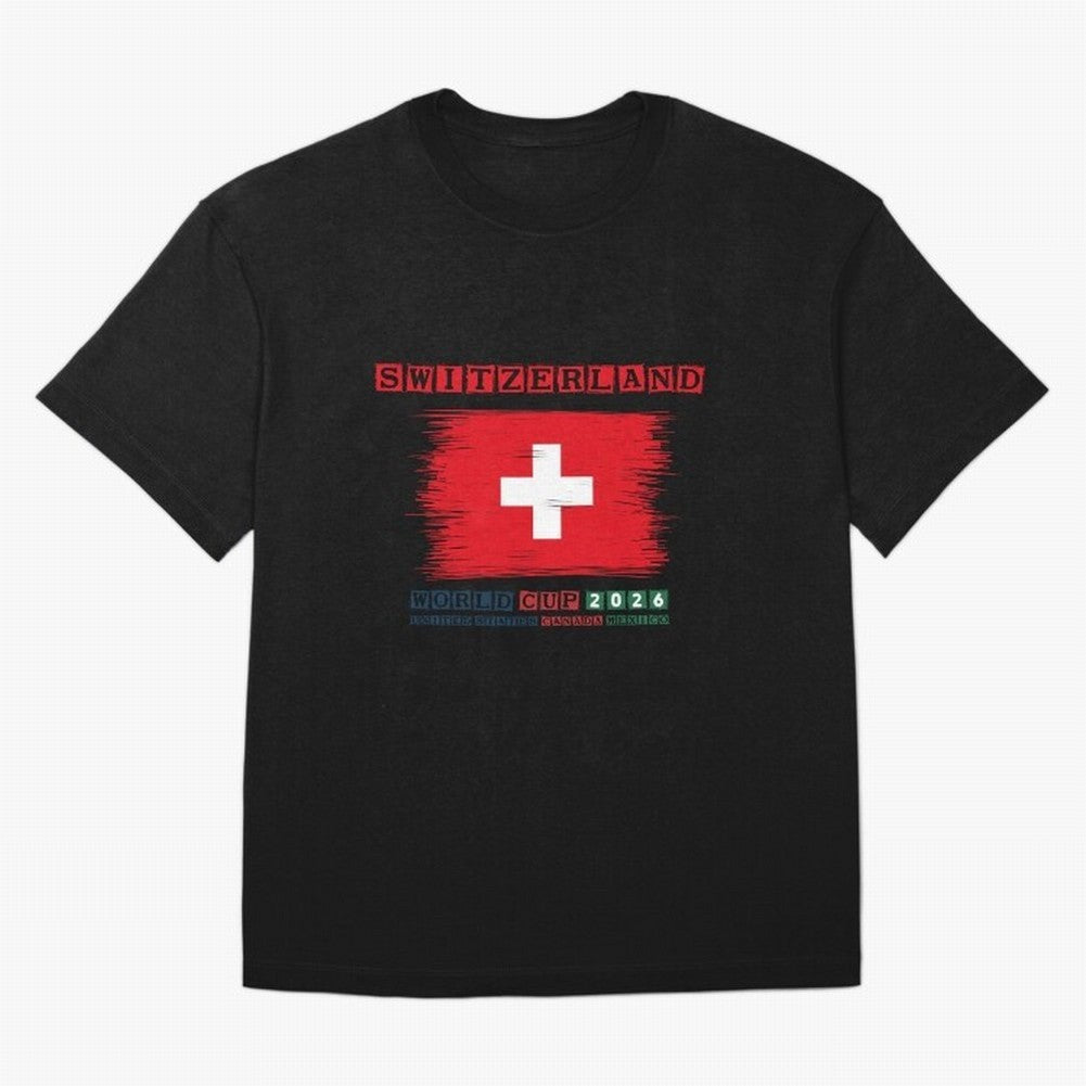 SWETZERLAND WORLD CUP 2026 Oversized T-Shirt Live for the Drama of FIFA World Cup 2026 Group Stage for Fans of Cristiano Ronaldo, Haaland and CR7 and France, Bringing Retro Football Energy, Iconic Rivalries, Trophy Chase Drama and Stadium