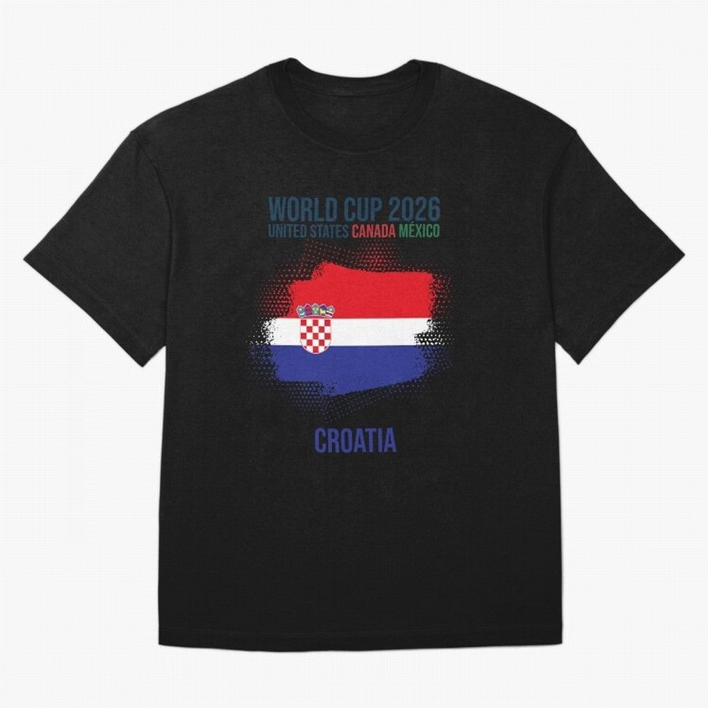CROATIA WORLD CUP 2026 Oversized T-Shirt Celebrate Soccer Greatness during Match Day Hype around FIFA World Cup 2026 USA Canada Mexico, Messi, Neymar and Mbappe, Brazil, Portugal and Argentina, Classic Soccer Heritage, Championship Pressure, Fan