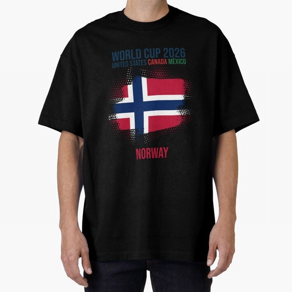 NORWAY WORLD CUP 2026 Oversized T-Shirt Carry the Colors and Pride of FIFA World Cup 2026 Group Stage Inspired by Cristiano Ronaldo, Haaland and CR7, England and Germany Energy, Football History, Final Match Energy, Crowd Noise and Once in a
