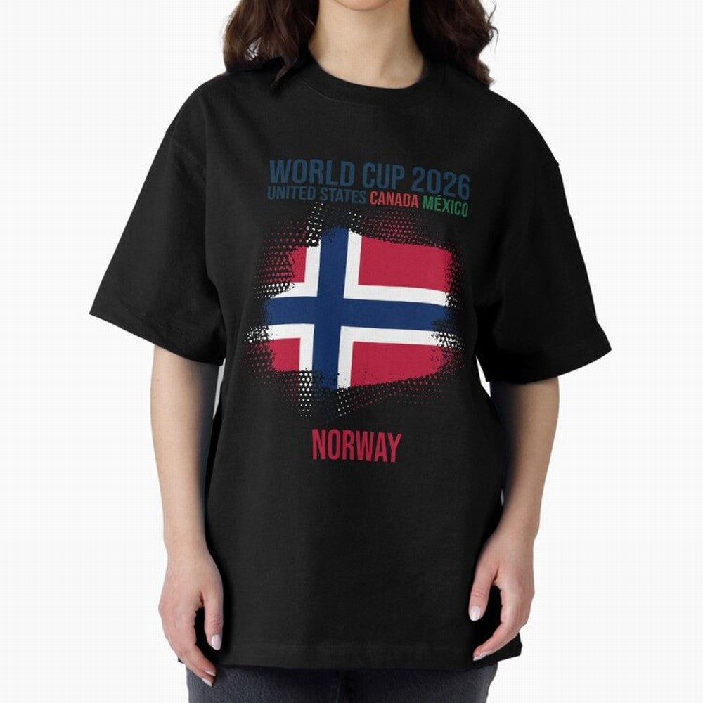 NORWAY WORLD CUP 2026 Oversized T-Shirt Carry the Colors and Pride of FIFA World Cup 2026 Group Stage Inspired by Cristiano Ronaldo, Haaland and CR7, England and Germany Energy, Football History, Final Match Energy, Crowd Noise and Once in a