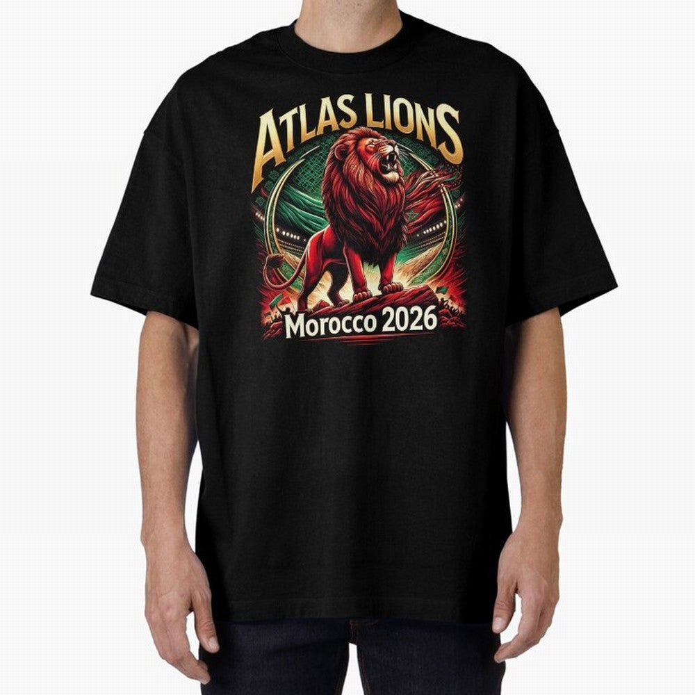 Morocco Football - World Cup 2026 Oversized T-Shirt Bring Legendary Rivalry Energy to Match Day Hype around FIFA World Cup 2026, Cristiano Ronaldo, England and Germany, Champion Mindset, Group Stage Buzz, Knockout Tension and Passionate Fan