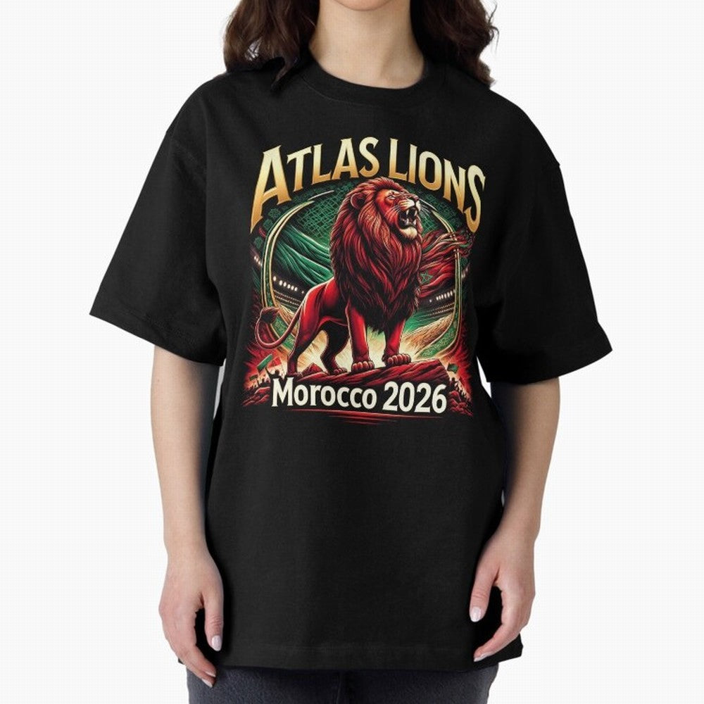 Morocco Football - World Cup 2026 Oversized T-Shirt Bring Legendary Rivalry Energy to Match Day Hype around FIFA World Cup 2026, Cristiano Ronaldo, England and Germany, Champion Mindset, Group Stage Buzz, Knockout Tension and Passionate Fan