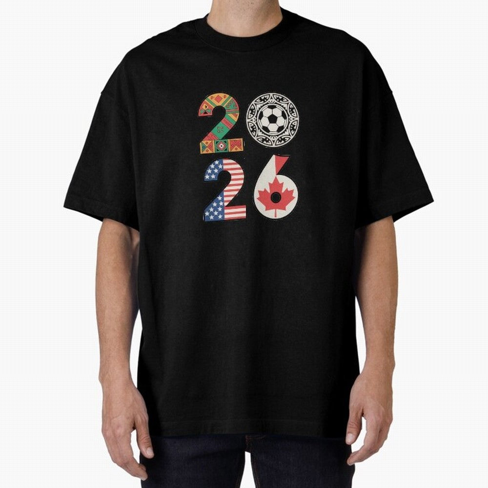 2026 Football Countries Design ¨C USA, Canada & Mexico Inspired Art Oversized T-Shirt Honor Champions and Dreams in FIFA World Cup 2026 USA Canada Mexico Built around Neymar, Spain and Netherlands Energy, Match Day Excitement, Supporter Culture,
