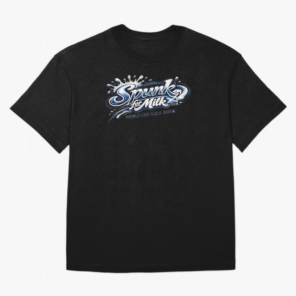 Spunk for Milk Oversized T-Shirt Enjoy the Biggest Football Party of FIFA World Cup 2026 for Fans of Messi and Cristiano Ronaldo and Netherlands, Bringing Football Passion, Legendary Performances, Festival Vibes and Supporter Community; Ideal for