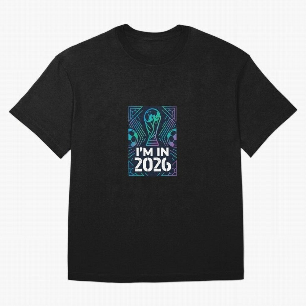 World Cup 2026 Oversized T-Shirt Show Up for the Glory of FIFA World Cup 2026 Group Stage Spirit, Centered on Germany, Messi, CR7 and Mbappe, Supporter Pride, Iconic Celebrations, Legendary Names and Global Match Day Energy; Ideal for Football