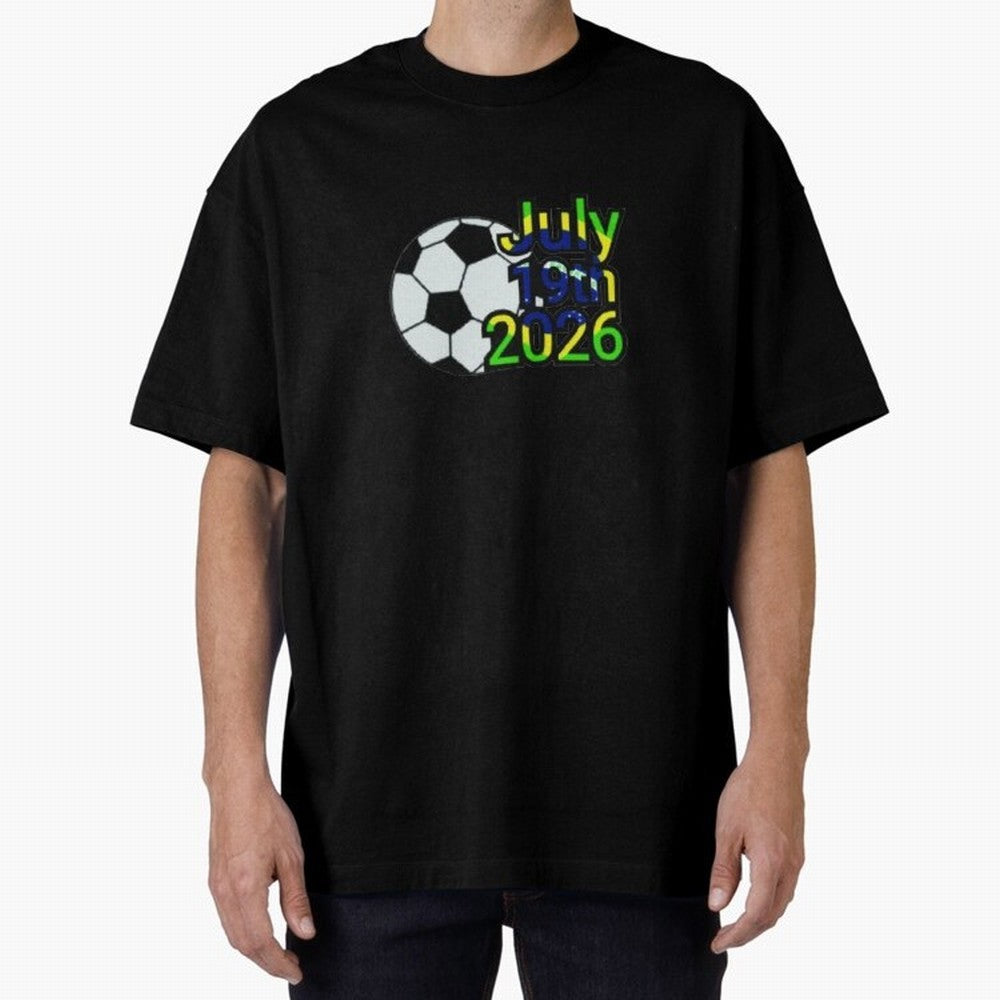 USA 2026- Brazil Oversized T-Shirt Celebrate the Road through FIFA World Cup 2026 USA Canada Mexico for Fans of Haaland and Brazil, Portugal and Argentina, Bringing Global Supporter Spirit, Legendary Goals, National Colors and Tournament