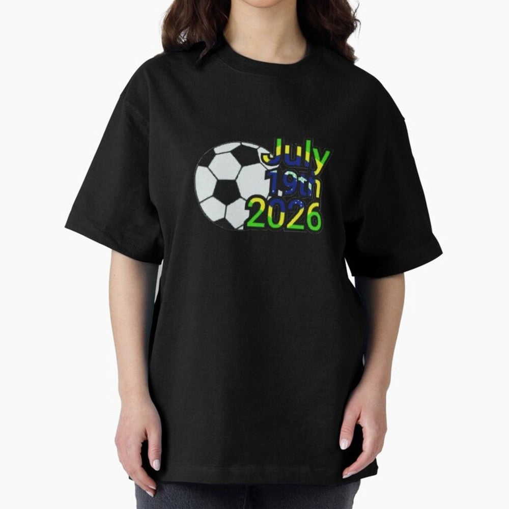 USA 2026- Brazil Oversized T-Shirt Celebrate the Road through FIFA World Cup 2026 USA Canada Mexico for Fans of Haaland and Brazil, Portugal and Argentina, Bringing Global Supporter Spirit, Legendary Goals, National Colors and Tournament