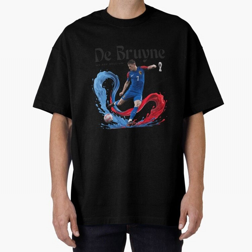 De Bruyne - We are Belgium Oversized T-Shirt Keep the Legacy of FIFA World Cup 2026 for Fans of Neymar, Haaland and Cristiano Ronaldo and England, Bringing Football Passion, Legendary Performances, Festival Vibes and Supporter Community; Perfect