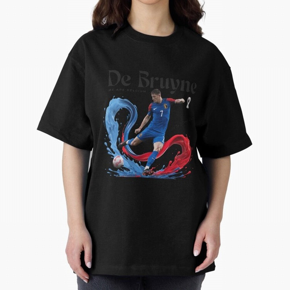 De Bruyne - We are Belgium Oversized T-Shirt Keep the Legacy of FIFA World Cup 2026 for Fans of Neymar, Haaland and Cristiano Ronaldo and England, Bringing Football Passion, Legendary Performances, Festival Vibes and Supporter Community; Perfect