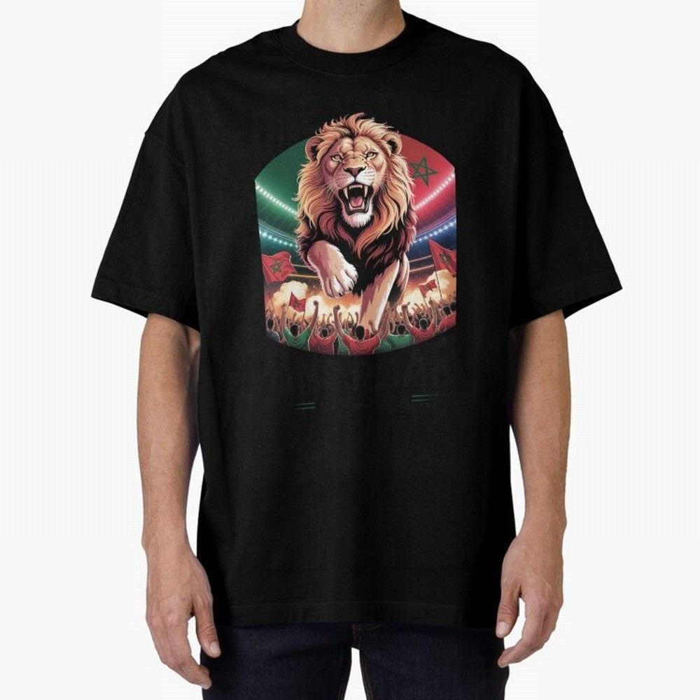 Morocco Football - One Nation, One Roar Oversized T-Shirt Turn Every Weekend Toward Global Football Passion for FIFA World Cup 2026, with Messi and Cristiano Ronaldo, Argentina, Football History, Final Match Energy, Crowd Noise and Once in a