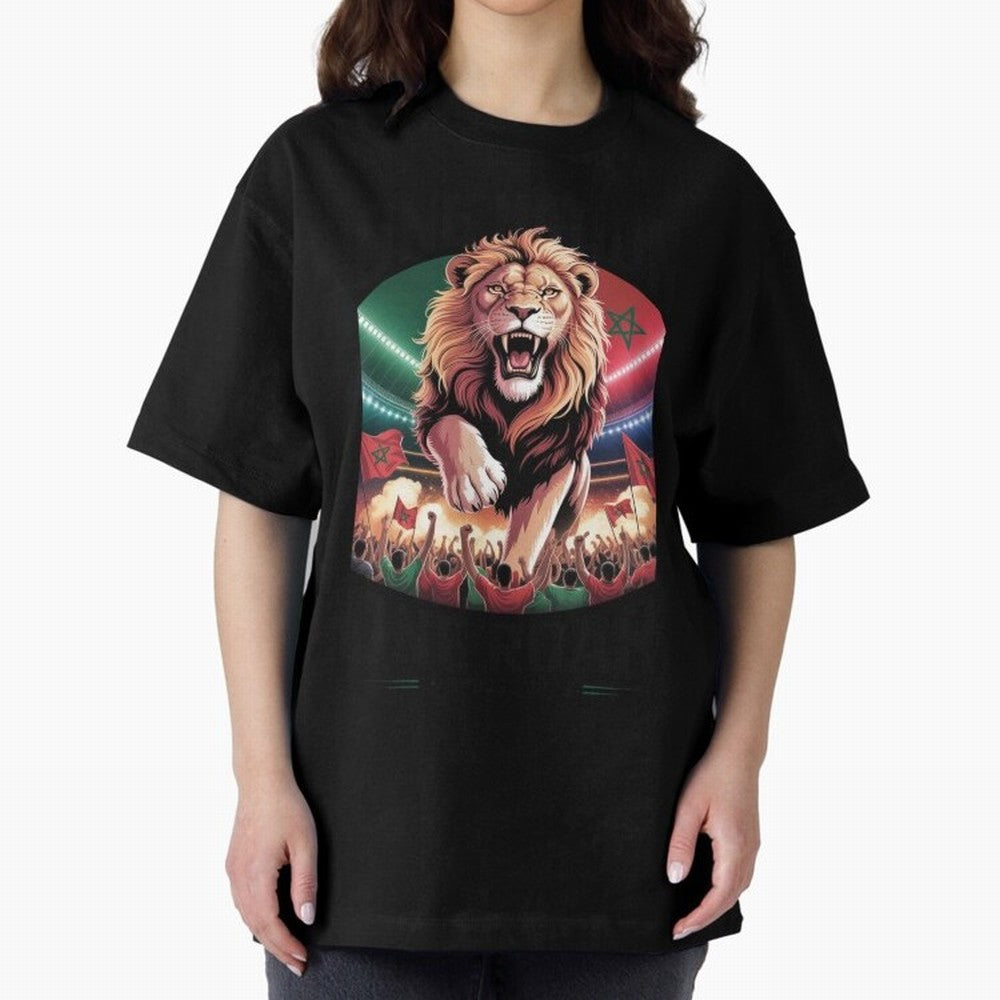 Morocco Football - One Nation, One Roar Oversized T-Shirt Turn Every Weekend Toward Global Football Passion for FIFA World Cup 2026, with Messi and Cristiano Ronaldo, Argentina, Football History, Final Match Energy, Crowd Noise and Once in a