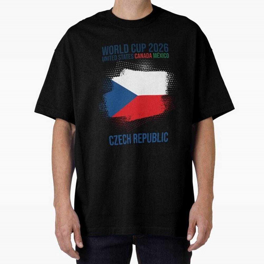 Czech Republic WORLD CUP 2026 Oversized T-Shirt Honor the Football Icons of Match Day Hype around FIFA World Cup 2026 USA Canada Mexico, Cristiano Ronaldo, Haaland and CR7, Portugal, Football Festival Excitement, Trophy Ambitions, Country Rivalries