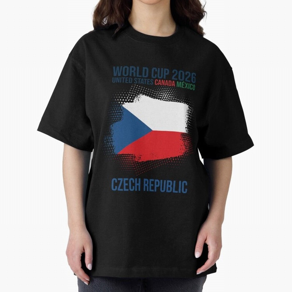 Czech Republic WORLD CUP 2026 Oversized T-Shirt Honor the Football Icons of Match Day Hype around FIFA World Cup 2026 USA Canada Mexico, Cristiano Ronaldo, Haaland and CR7, Portugal, Football Festival Excitement, Trophy Ambitions, Country Rivalries