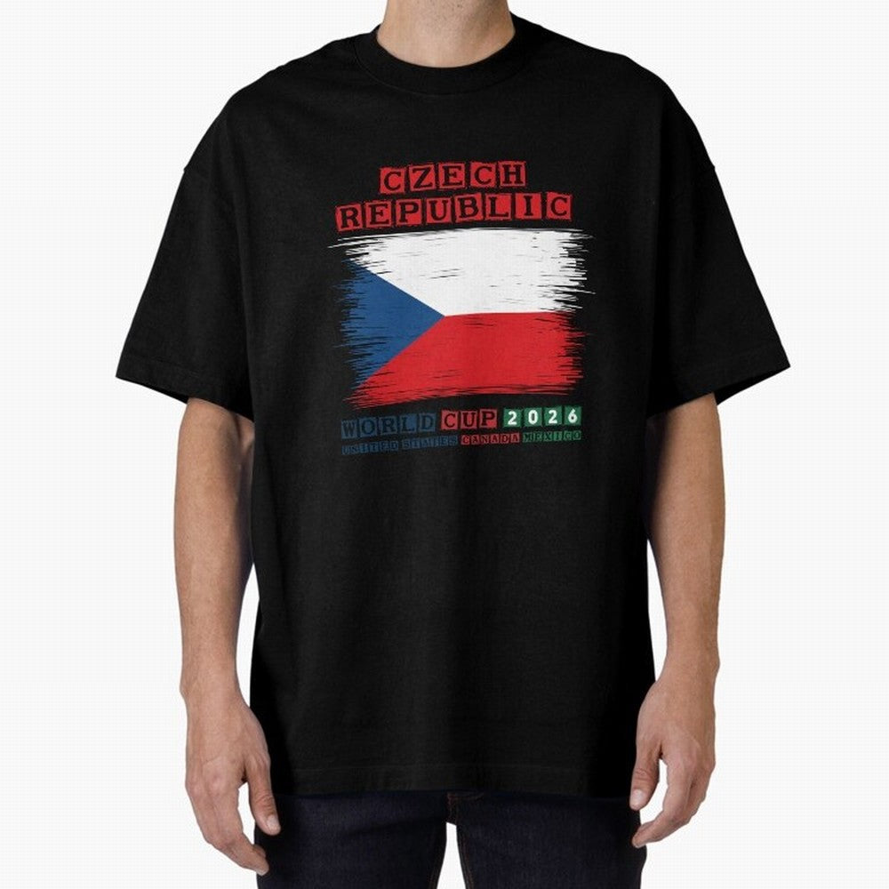 Czech Republic WORLD CUP 2026 Oversized T-Shirt Make Game Day About FIFA World Cup 2026 for Fans of Messi and England, Bringing Fan Favorite Moments, National Team Passion, Big Match Drama and Soccer History; Perfect for Fans, Collectors, Family