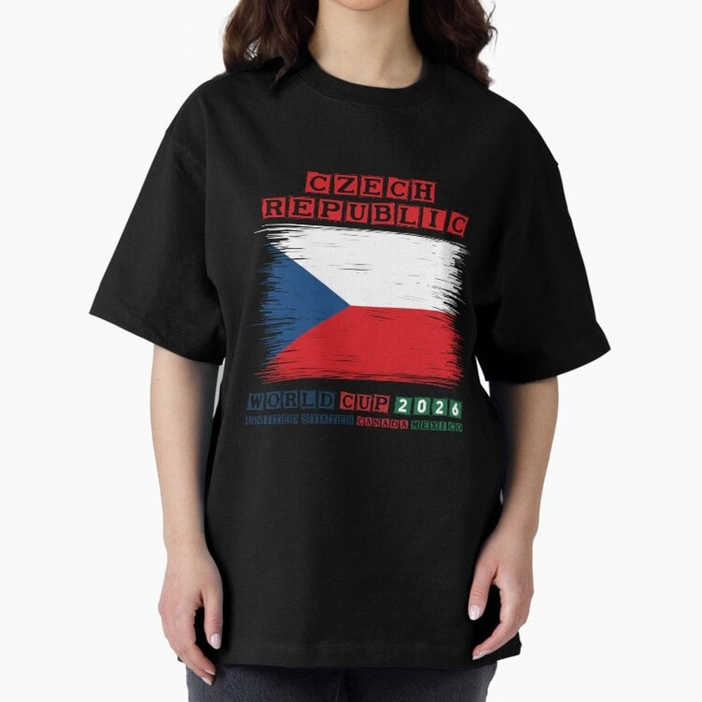 Czech Republic WORLD CUP 2026 Oversized T-Shirt Make Game Day About FIFA World Cup 2026 for Fans of Messi and England, Bringing Fan Favorite Moments, National Team Passion, Big Match Drama and Soccer History; Perfect for Fans, Collectors, Family