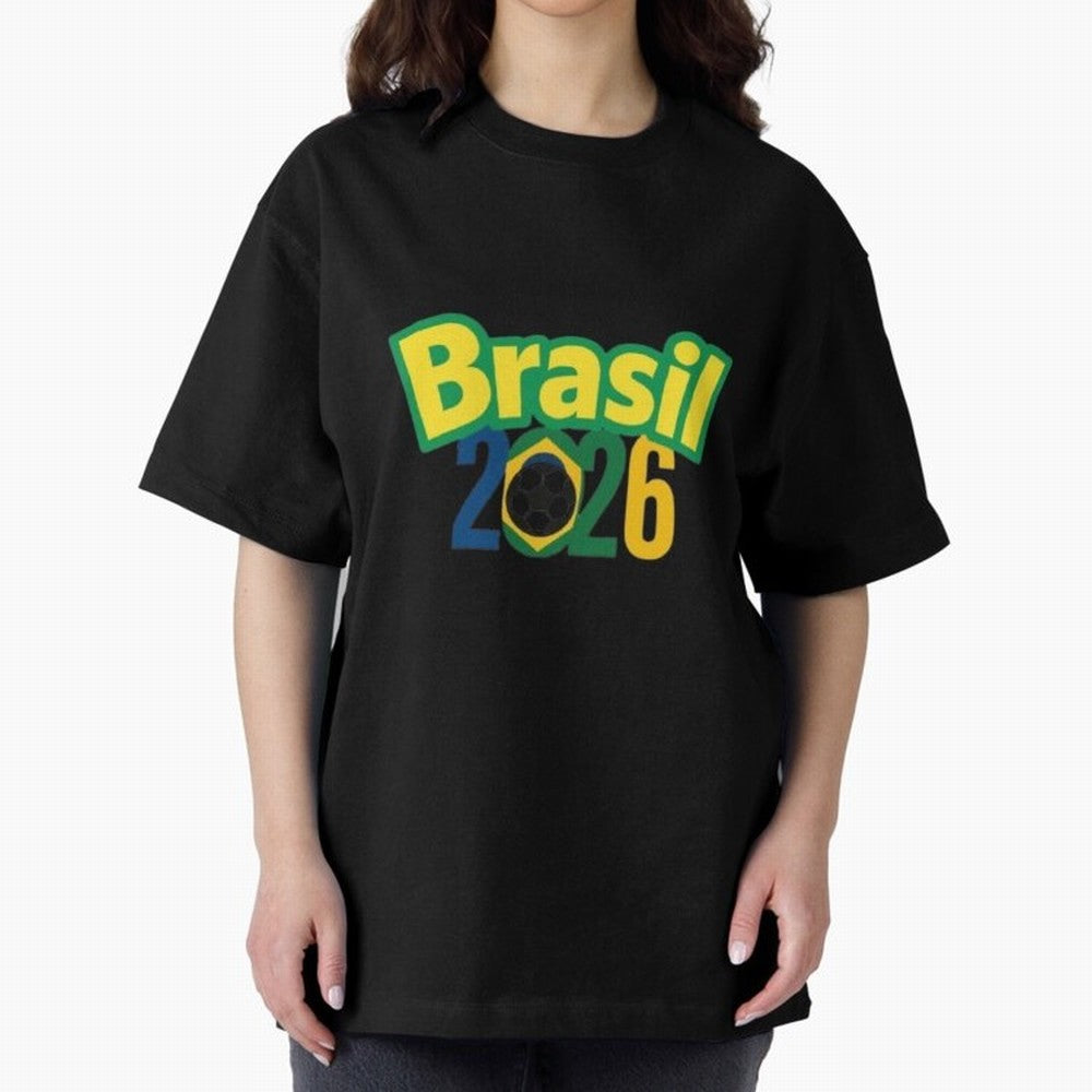 Brasil 2026 Football Mission - Road to Next World Cup T-Shirt Oversized T-Shirt Cheer for the FIFA World Cup 2026 Group Stage Journey through Cristiano Ronaldo Highlights, England, France and Netherlands Pride, Stadium Chants, National Pride,