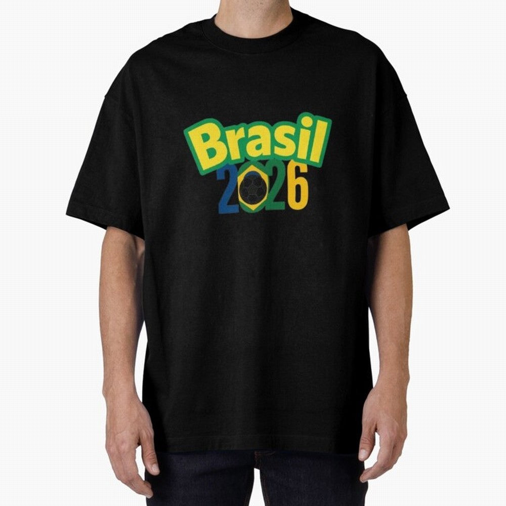 Brasil 2026 Football Mission - Road to Next World Cup T-Shirt Oversized T-Shirt Cheer for the FIFA World Cup 2026 Group Stage Journey through Cristiano Ronaldo Highlights, England, France and Netherlands Pride, Stadium Chants, National Pride,