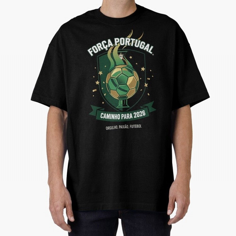 Portugal World Cup 2026 Fan Art Oversized T-Shirt Celebrate Football Dreams Across Global Football Passion for FIFA World Cup 2026, Capturing Mbappe and Neymar, England, Vintage Soccer Flavor, Modern Football Stars, National Flags and Final Night