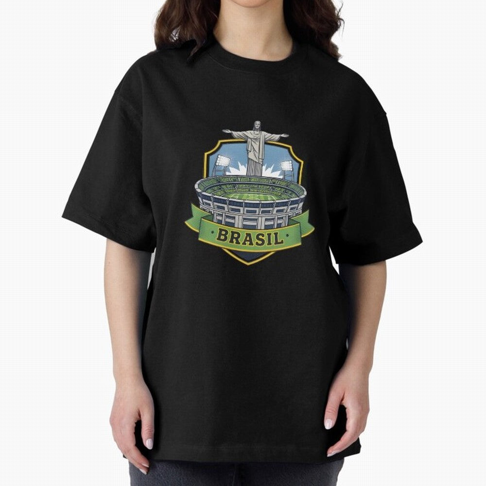 Brazil - World Cup 2026 Oversized T-Shirt Live the Energy of the FIFA World Cup 2026 USA Canada Mexico Journey through Messi, Neymar and Mbappe Highlights, England, France and Netherlands Pride, Supporter Pride, Iconic Celebrations, Legendary Names