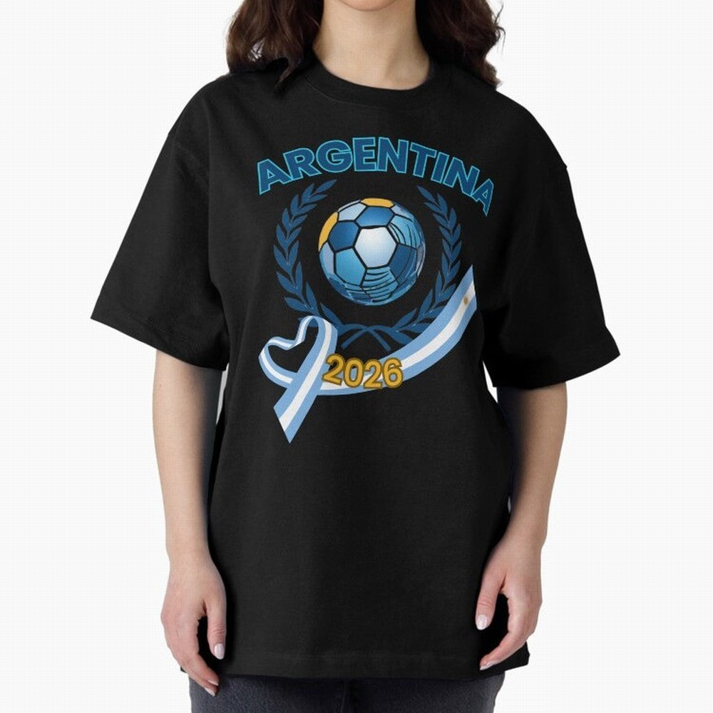 Argentina 2026 Oversized T-Shirt Cheer for FIFA World Cup 2026 USA Canada Mexico Highlighting Cristiano Ronaldo, Haaland and CR7, England and Germany Energy, Game Day Rituals, Football Legends, Country Pride and the Road to the Final; Perfect for
