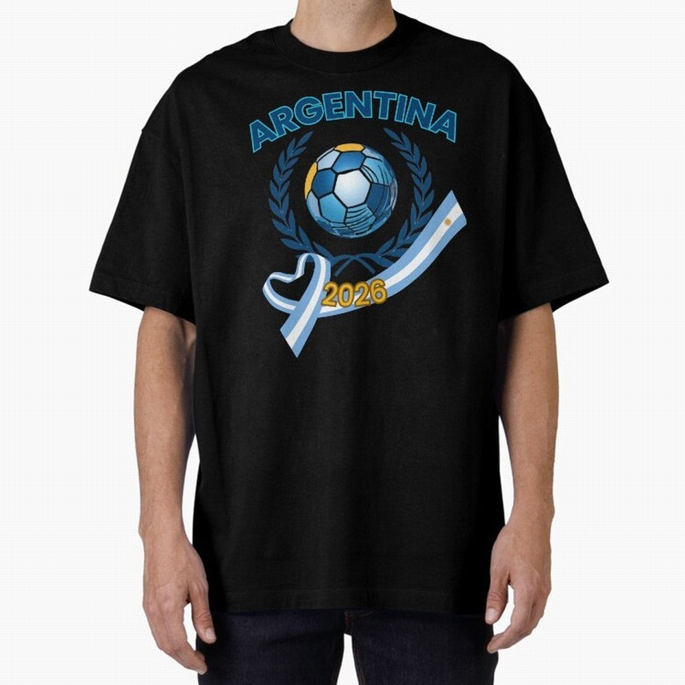 Argentina 2026 Oversized T-Shirt Cheer for FIFA World Cup 2026 USA Canada Mexico Highlighting Cristiano Ronaldo, Haaland and CR7, England and Germany Energy, Game Day Rituals, Football Legends, Country Pride and the Road to the Final; Perfect for