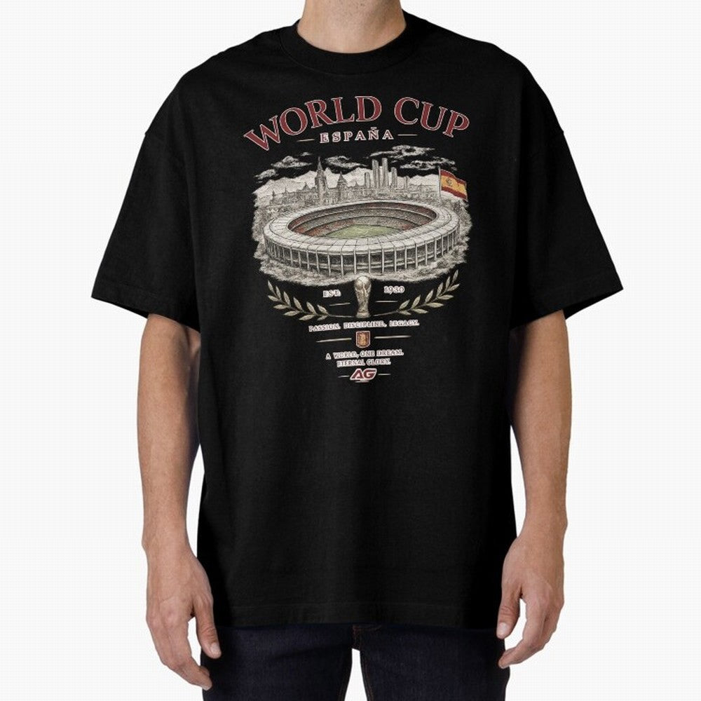 Spain World Cup Vintage Streetwear Oversized T-Shirt Celebrate Football Heritage in the FIFA World Cup 2026 USA Canada Mexico Journey through Neymar, Haaland and Cristiano Ronaldo Highlights, Spain and Netherlands Pride, Champion Mindset, Group