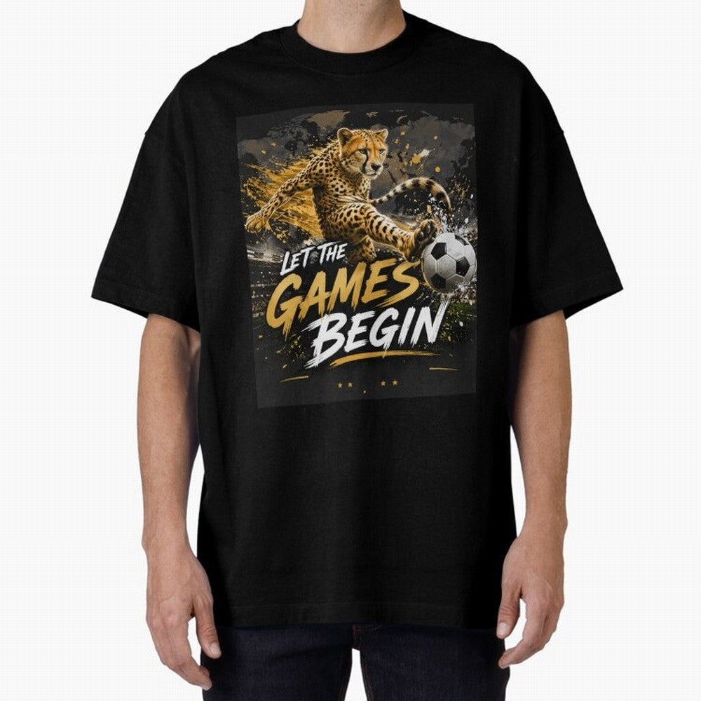 Let The Games Begin-World Cup Soccer @026 Oversized T-Shirt Create Global Football Passion for FIFA World Cup 2026, Highlighting Cristiano Ronaldo, Haaland and CR7, England and Germany, Soccer Culture, Superstar Moments, National Team Dreams and
