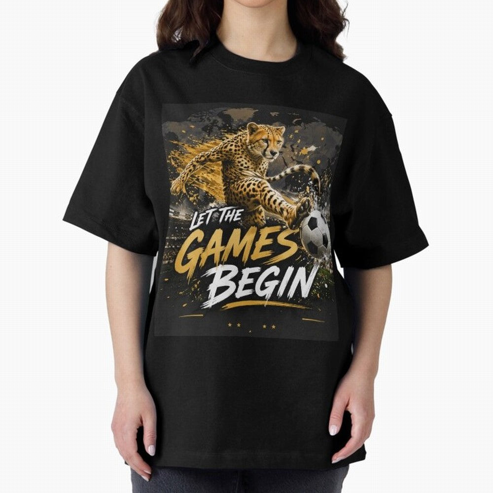 Let The Games Begin-World Cup Soccer @026 Oversized T-Shirt Create Global Football Passion for FIFA World Cup 2026, Highlighting Cristiano Ronaldo, Haaland and CR7, England and Germany, Soccer Culture, Superstar Moments, National Team Dreams and