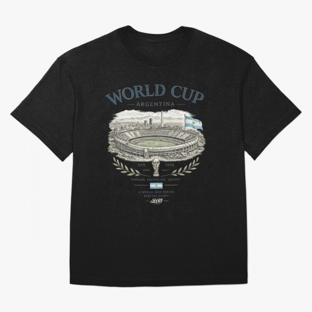 Argentina World Cup Vintage Streetwear Oversized T-Shirt Follow Global Football Passion for FIFA World Cup 2026, Celebrating Haaland, Portugal, Spain and Germany, Stadium Chants, National Pride, Trophy Dreams and Unforgettable Football Memories;