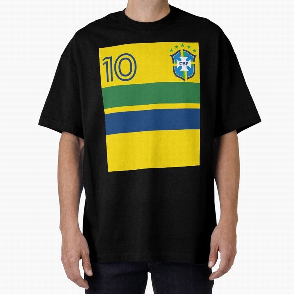 Brazil | 2026 World Cup Fan Apparel Oversized T-Shirt Show Championship Spirit for the FIFA World Cup 2026 Group Stage Journey through Messi, CR7 and Mbappe Highlights, Spain and Netherlands Pride, Classic Soccer Heritage, Championship Pressure,