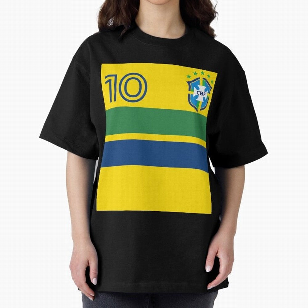 Brazil | 2026 World Cup Fan Apparel Oversized T-Shirt Show Championship Spirit for the FIFA World Cup 2026 Group Stage Journey through Messi, CR7 and Mbappe Highlights, Spain and Netherlands Pride, Classic Soccer Heritage, Championship Pressure,