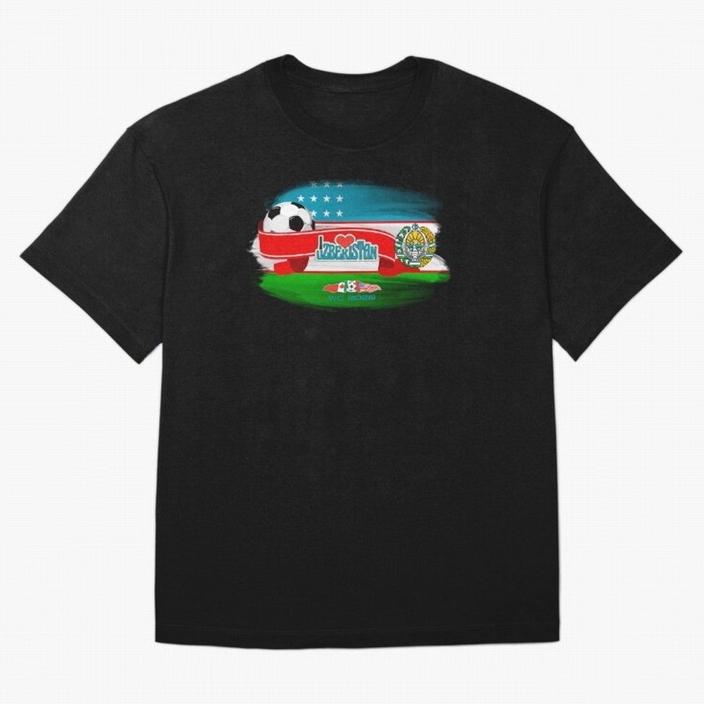 UzbekistanWC 2026 Oversized T-Shirt Bring Trophy Dreams to FIFA World Cup 2026 USA Canada Mexico for Fans of Messi, CR7 and Mbappe and Brazil, Portugal and Argentina, Bringing Goal Celebration Energy, Supporter Heritage, Football Icons and