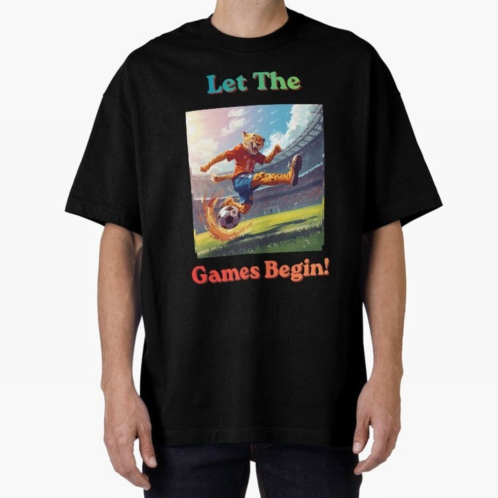 Let The Games Begin ¨C World Cup Soccer 2026 Oversized T-Shirt Show Your Love for FIFA World Cup 2026 USA Canada Mexico for Fans of Cristiano Ronaldo, Haaland and CR7 and Portugal, Bringing Worldwide Fan Energy, Dramatic Goals, Stadium Lights and