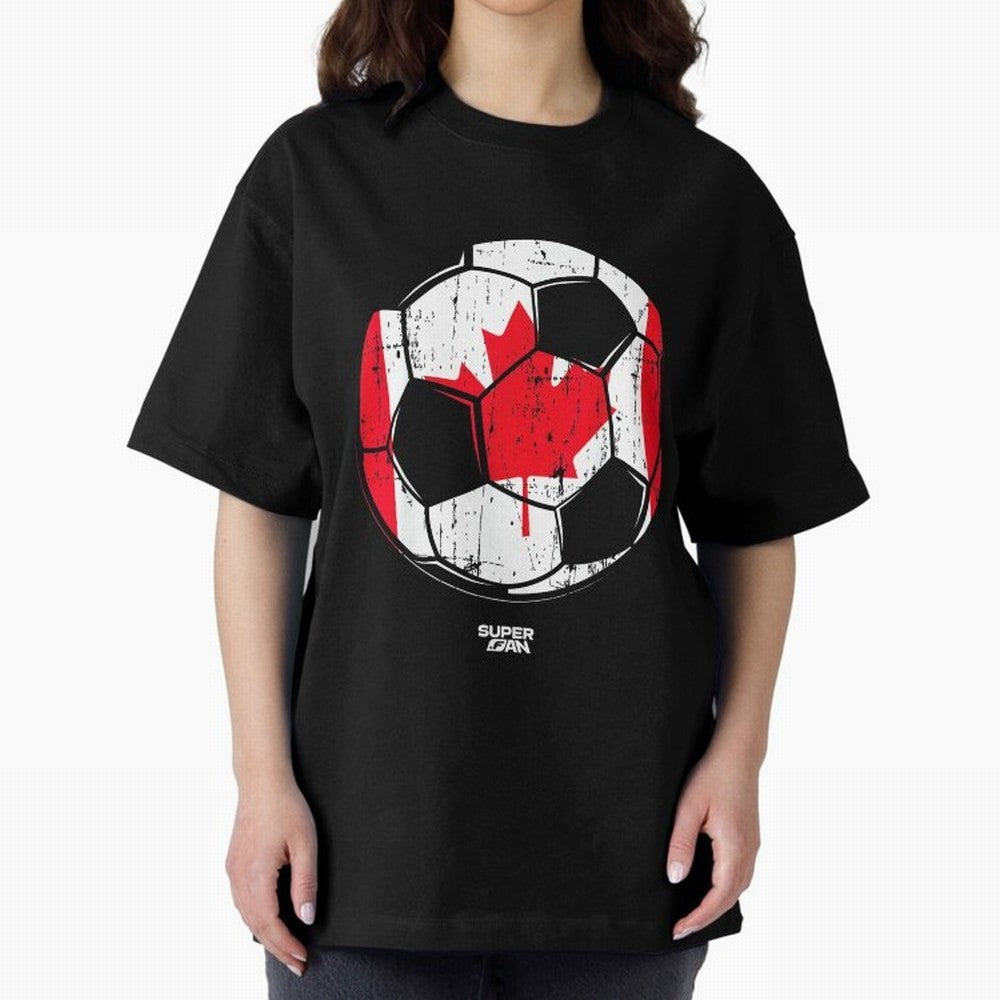 2026 Canada Soccer Fan World Cup Oversized T-Shirt Feel International Energy from Global Football Passion for FIFA World Cup 2026, Connected to Haaland and Mbappe, Spain, Supporter Pride, Iconic Celebrations, Legendary Names and Global Match Day