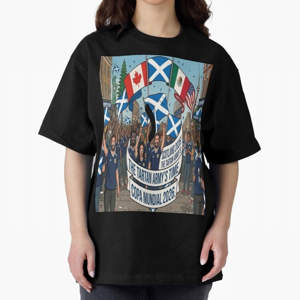 Scotland World Cup 2026 Oversized T-Shirt Bring Retro Soccer Energy to FIFA World Cup 2026 Group Stage Centered on Haaland and Mbappe, Argentina Energy, Classic Soccer Heritage, Championship Pressure, Fan Loyalty and International Pride; Ideal for