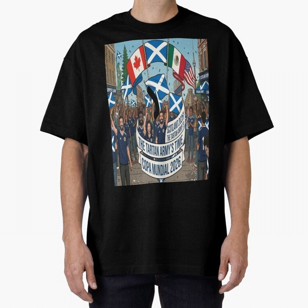 Scotland World Cup 2026 Oversized T-Shirt Bring Retro Soccer Energy to FIFA World Cup 2026 Group Stage Centered on Haaland and Mbappe, Argentina Energy, Classic Soccer Heritage, Championship Pressure, Fan Loyalty and International Pride; Ideal for
