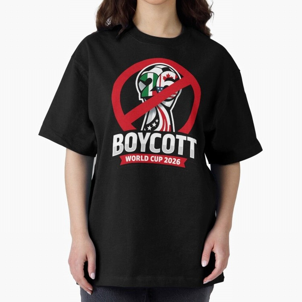 Boycott 2026 World Cup Oversized T-Shirt Show Your Tournament Heart for Match Day Hype around FIFA World Cup 2026 Group Stage, Cristiano Ronaldo, Portugal, Football History, Final Match Energy, Crowd Noise and Once in a Lifetime Moments; Created
