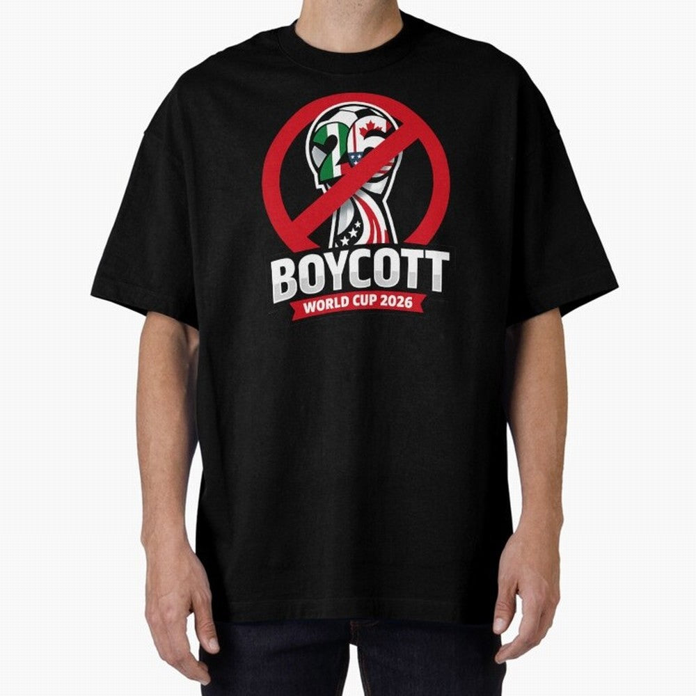 Boycott 2026 World Cup Oversized T-Shirt Show Your Tournament Heart for Match Day Hype around FIFA World Cup 2026 Group Stage, Cristiano Ronaldo, Portugal, Football History, Final Match Energy, Crowd Noise and Once in a Lifetime Moments; Created