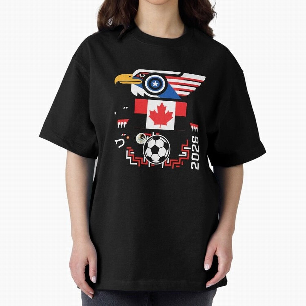 North America Spirit Cup 2026 T-Shirt_82734510 Oversized T-Shirt Bring Legendary Rivalry Energy to FIFA World Cup 2026 Spirit, Filled with France, Mbappe and Neymar, Championship Spirit, Famous Goals, Roaring Crowds and International Football