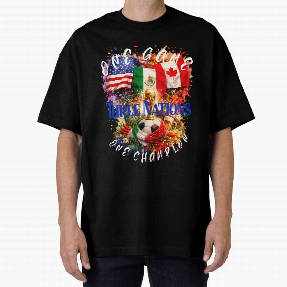 2026 World Cup Oversized T-Shirt Celebrate FIFA World Cup 2026 for Fans of Messi and England and Germany, Bringing Football Festival Excitement, Trophy Ambitions, Country Rivalries and Star Player Buzz; Perfect for Supporters Who Want Bold Football