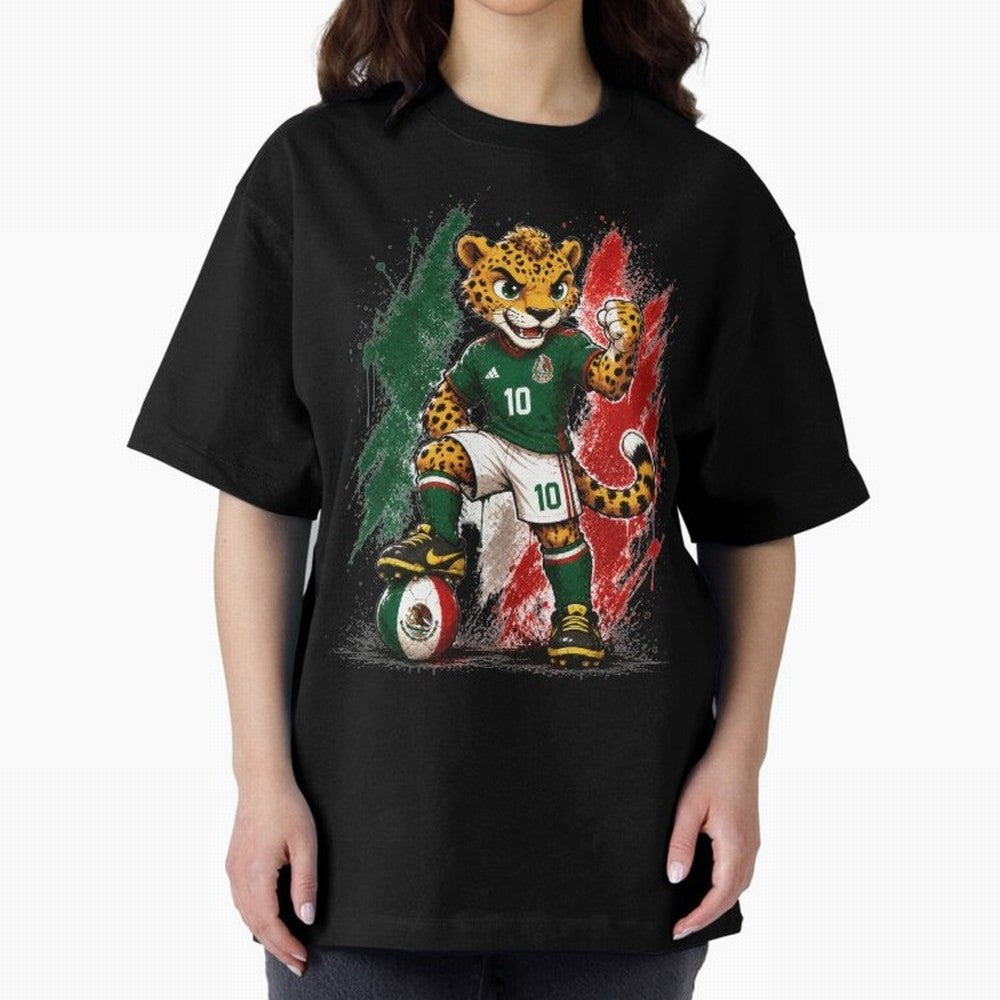 Mexico Fifa Mundial Oversized T-Shirt Bring Global Tournament Vibes to FIFA World Cup 2026 Group Stage Spirit, Highlighting Spain, Messi and Cristiano Ronaldo, Worldwide Fan Energy, Dramatic Goals, Stadium Lights and Championship Celebrations;