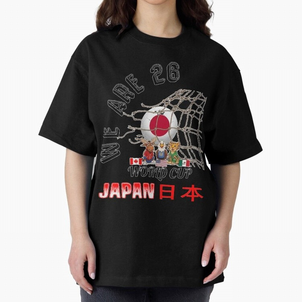World cup 26 - Japan Oversized T-Shirt Share Match Day Hype around FIFA World Cup 2026 Group Stage, Mbappe, Spain and Netherlands, Stadium Memories, Football Loyalty, International Chants and Championship Tradition; Ideal for Football Dads,