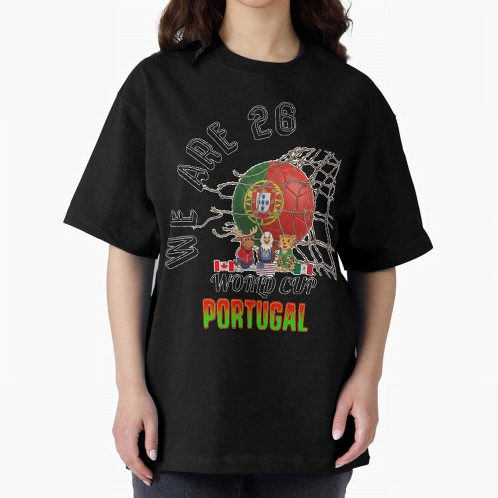 World cup 26 - Portugal Oversized T-Shirt Bring Match Day Fire to FIFA World Cup 2026 Group Stage Spirit, Made for Spain, Haaland, Football Passion, Legendary Performances, Festival Vibes and Supporter Community; Ideal for Passionate Fans Who Love