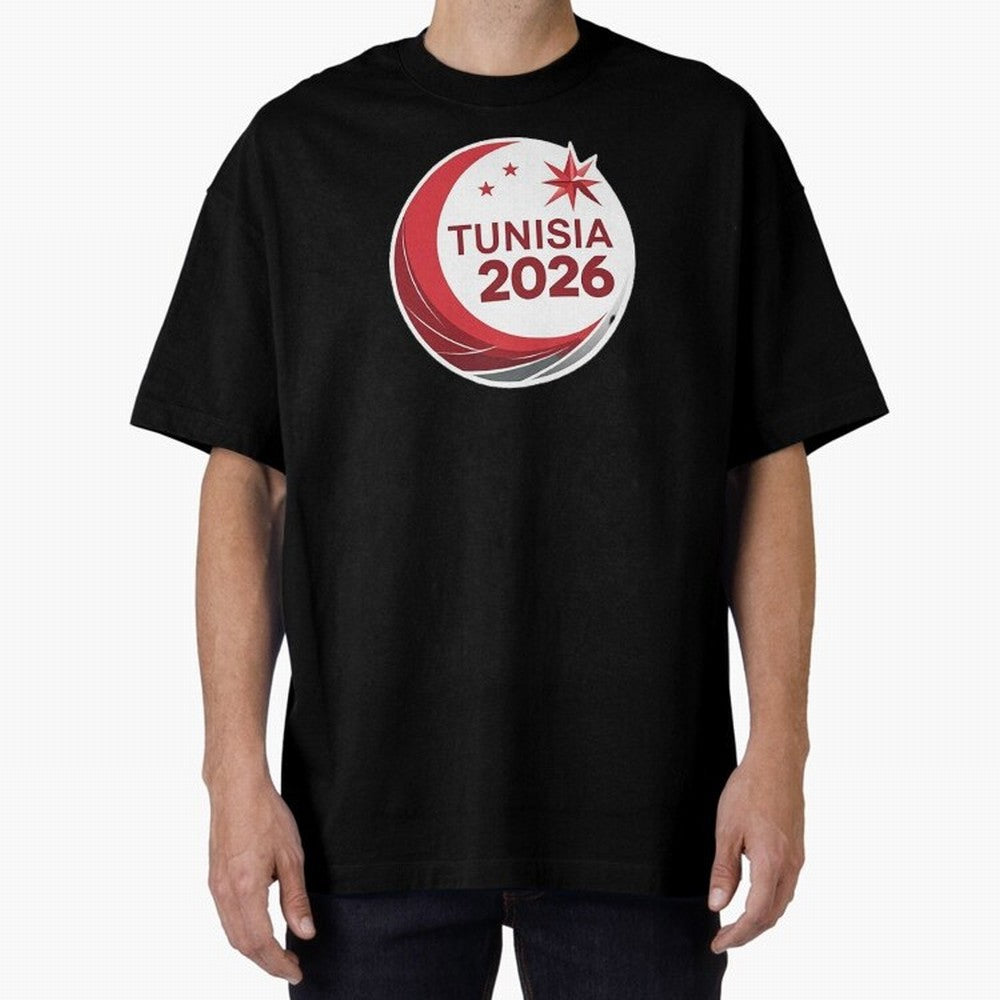 Tunisia 2026 Oversized T-Shirt Relive Legendary Nights from Match Day Hype around FIFA World Cup 2026, Messi, Germany, Championship Spirit, Famous Goals, Roaring Crowds and International Football Unity; Created for Match Day Parties, Soccer Gifts,