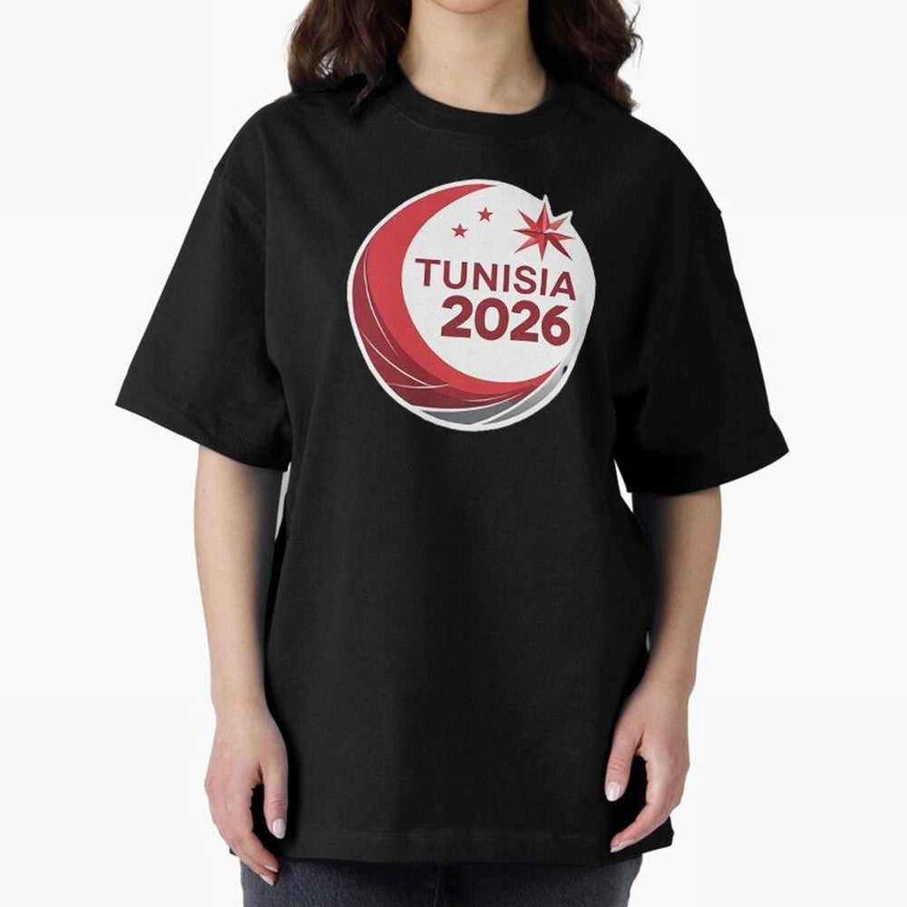 Tunisia 2026 Oversized T-Shirt Relive Legendary Nights from Match Day Hype around FIFA World Cup 2026, Messi, Germany, Championship Spirit, Famous Goals, Roaring Crowds and International Football Unity; Created for Match Day Parties, Soccer Gifts,