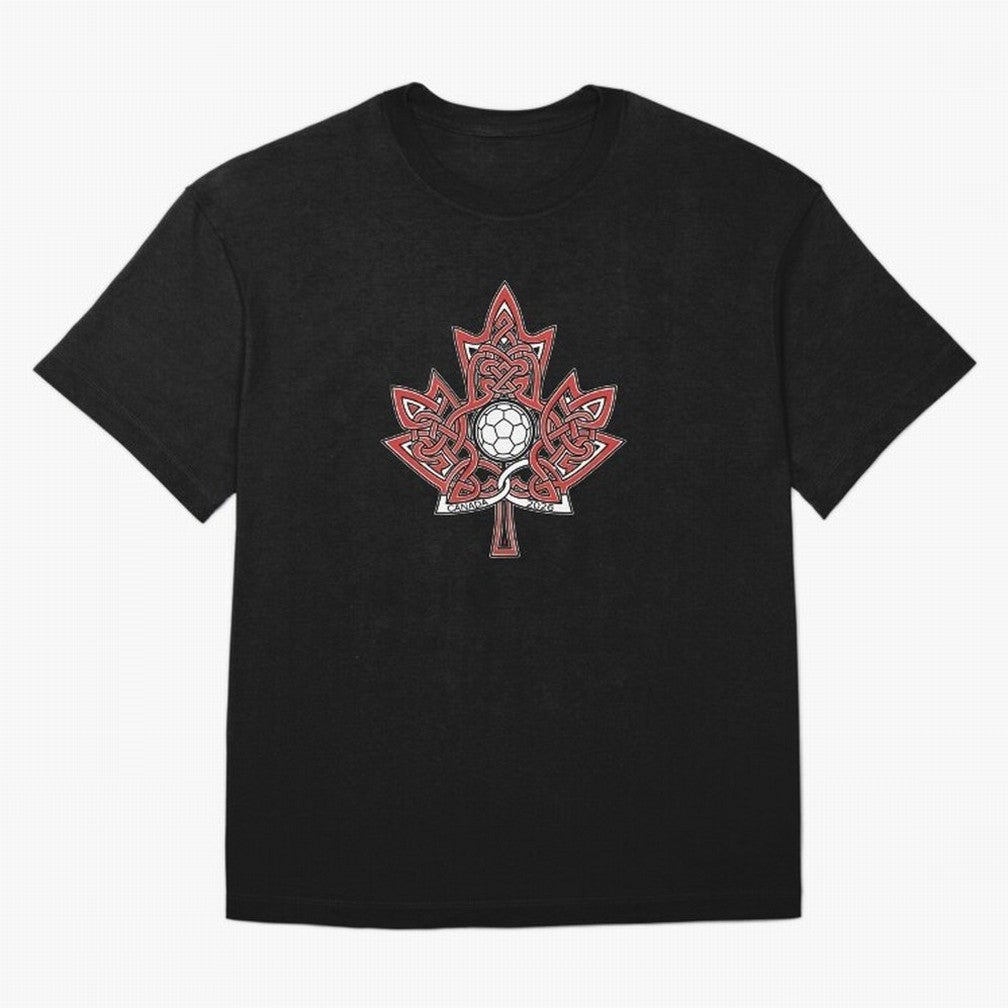 Interwoven Maple Leaf Canada Soccer 2026 T-Shirt_83135197 Oversized T-Shirt Celebrate Match Day Hype around FIFA World Cup 2026 Group Stage, Messi and Cristiano Ronaldo, Brazil, Portugal and Argentina, Stadium Chants, National Pride, Trophy Dreams
