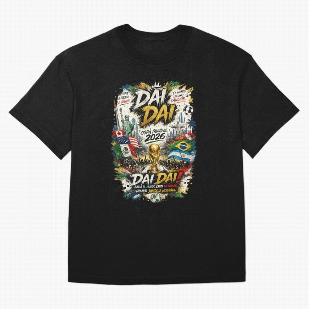 DAI DAI DESIGN FIFA 2026 Oversized T-Shirt Celebrate Supporters United by FIFA World Cup 2026 for Fans of Neymar, Haaland and Cristiano Ronaldo and Argentina, Bringing Football History, Final Match Energy, Crowd Noise and Once in a Lifetime
