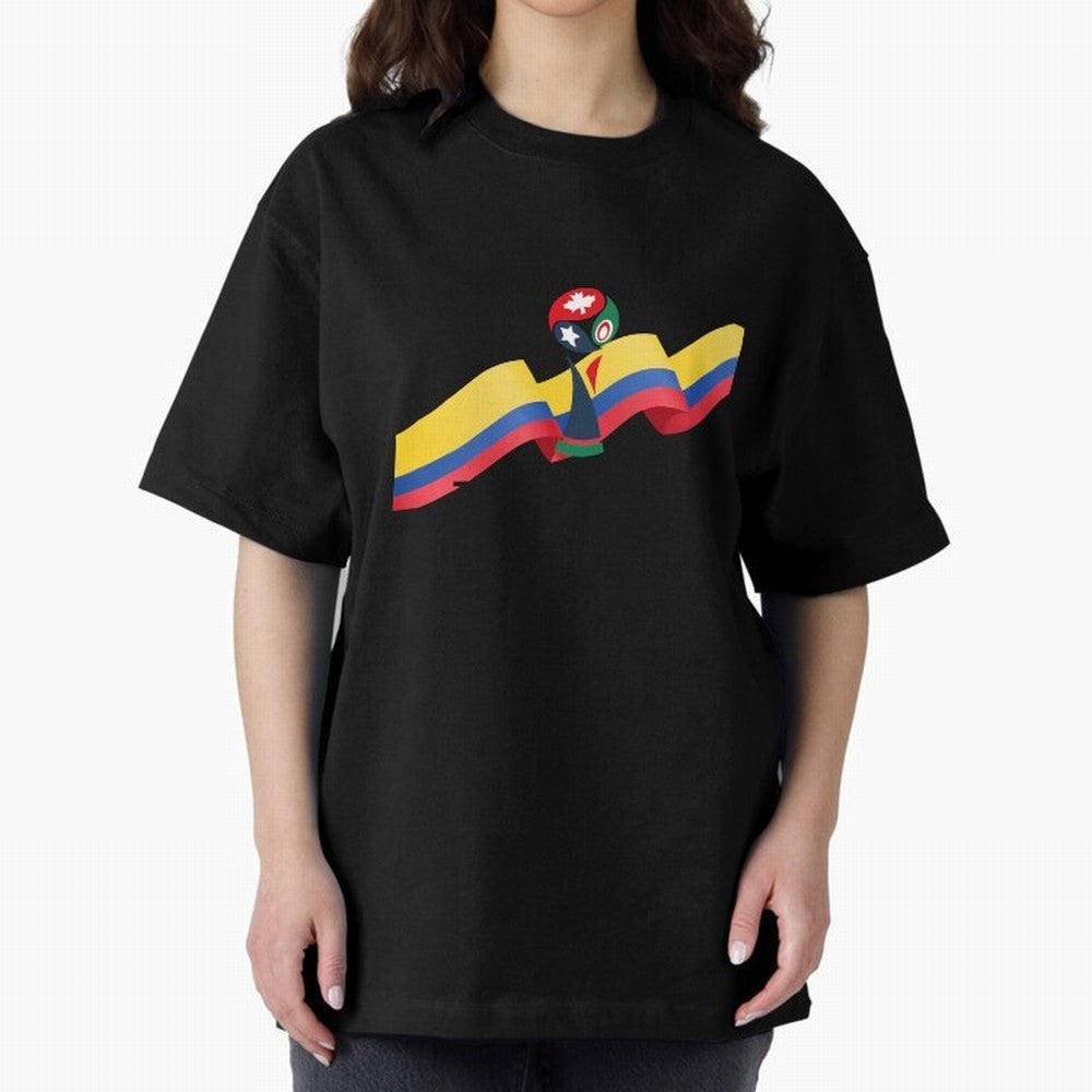 World Cup 2026 Team Colombia Oversized T-Shirt Honor Champions and Dreams in Global Football Passion for FIFA World Cup 2026, Highlighting Messi, CR7 and Mbappe, Argentina, Tournament Hype, Historic Matchups, Family Viewing Parties and Global
