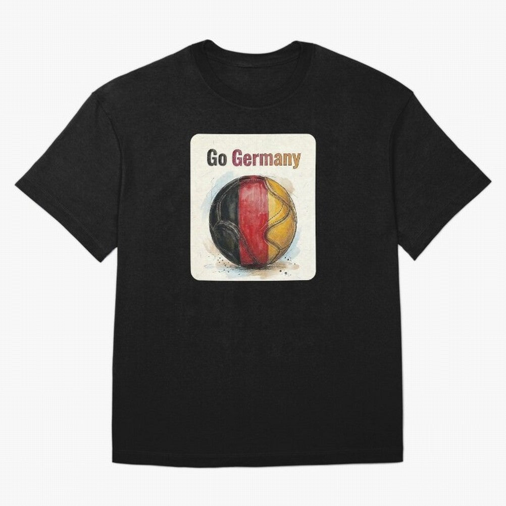 Go Germany Soccer Ball Flag | German Football Fan Graphic Tee Oversized T-Shirt Fuel Your Fan Pride for FIFA World Cup 2026 Group Stage for Fans of Messi, Neymar and Mbappe and Portugal, Spain and Germany, Bringing Soccer Culture, Superstar