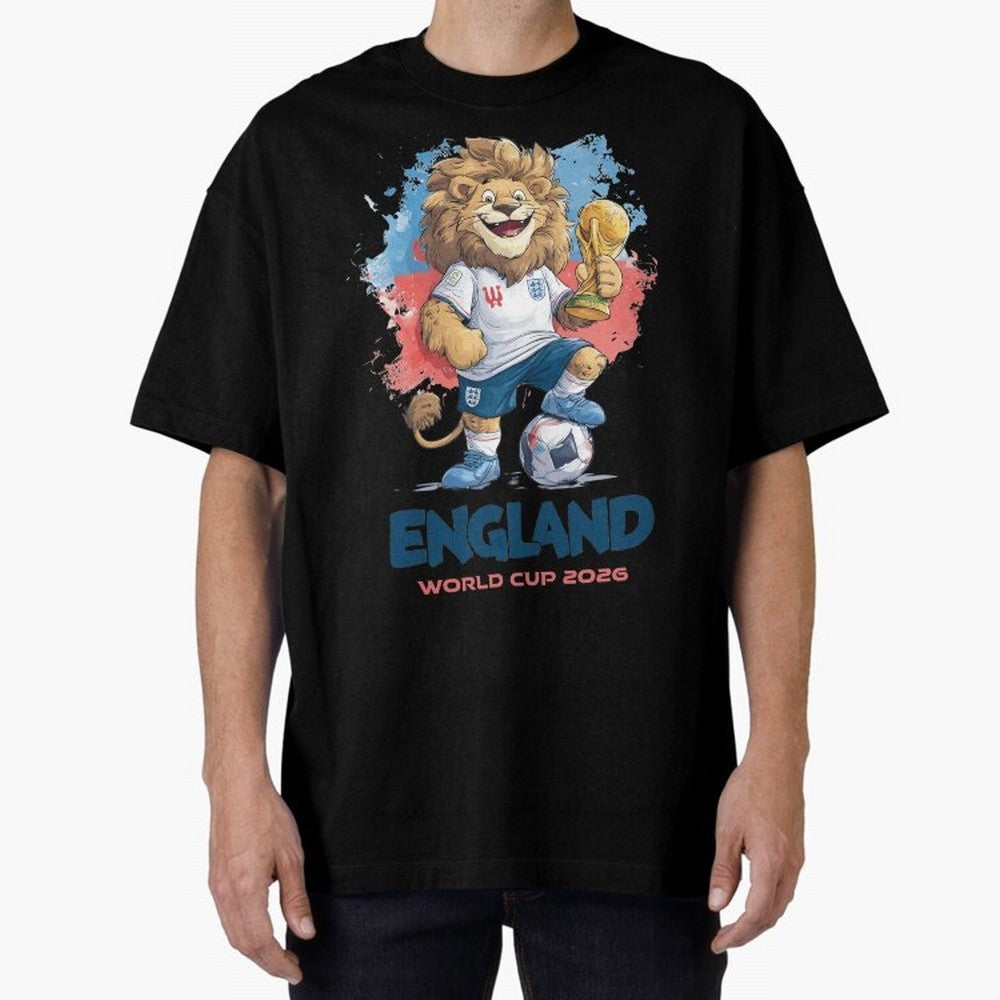 England - World Cup 2026 Oversized T-Shirt Celebrate Unforgettable Nights in FIFA World Cup 2026 for Fans of Neymar and Brazil, Bringing Stadium Chants, National Pride, Trophy Dreams and Unforgettable Football Memories; Great for Watch Parties,